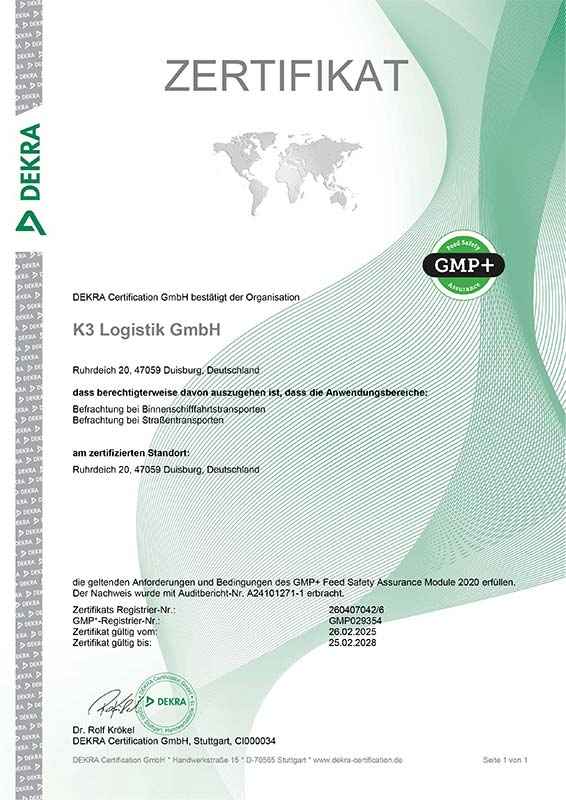Dekra Zertifikat